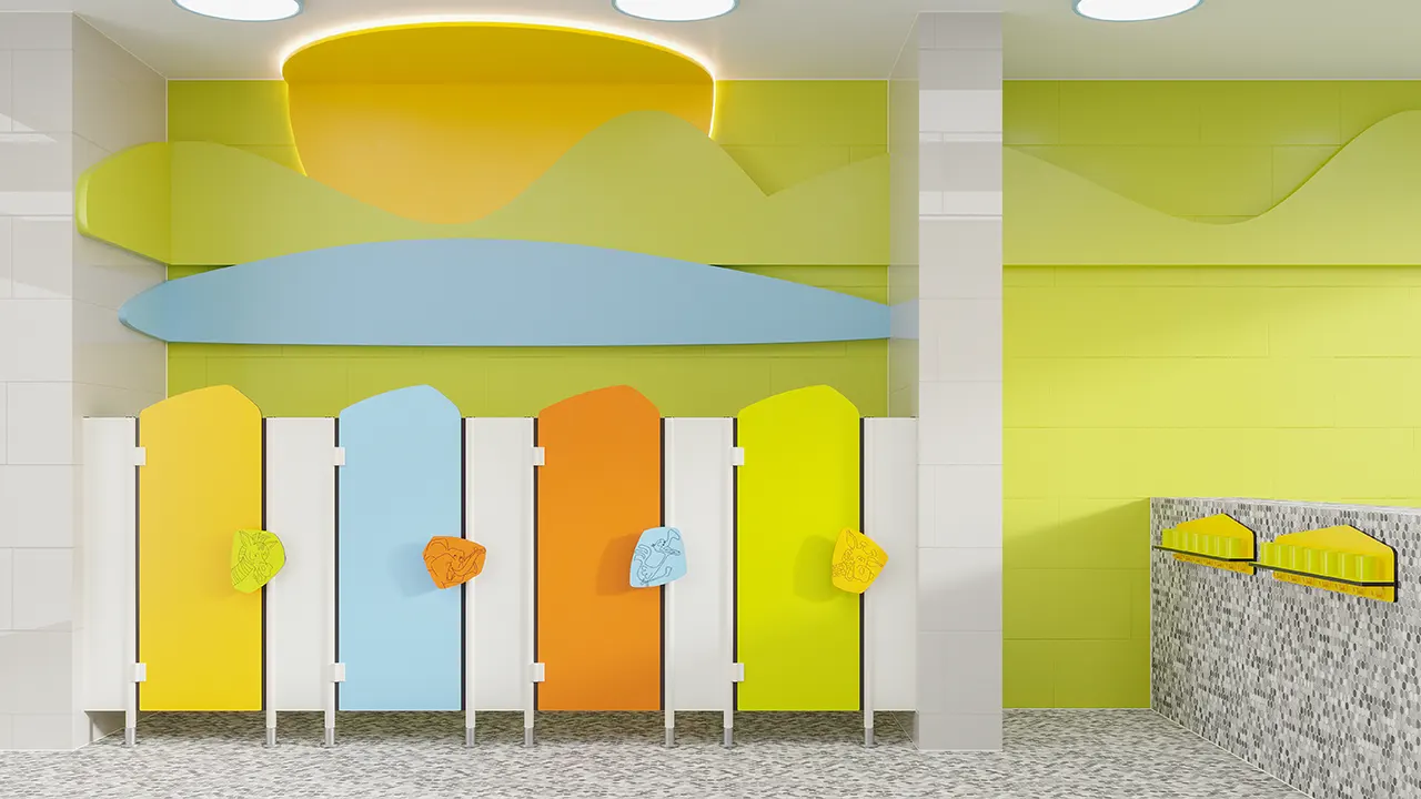 Cubicles and interior for kindergartens